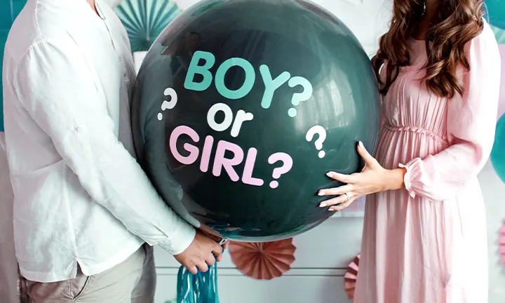 Pop the balloon gender reveal