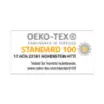 Tested and certified Standard 100 by Oeko-Tex.