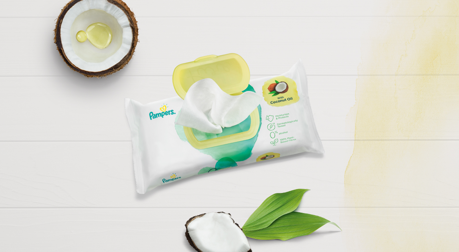pampers pure coconut wipes