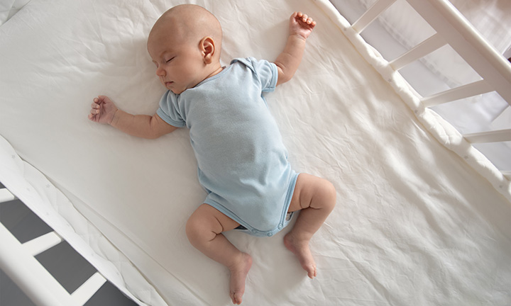 Baby in store bed