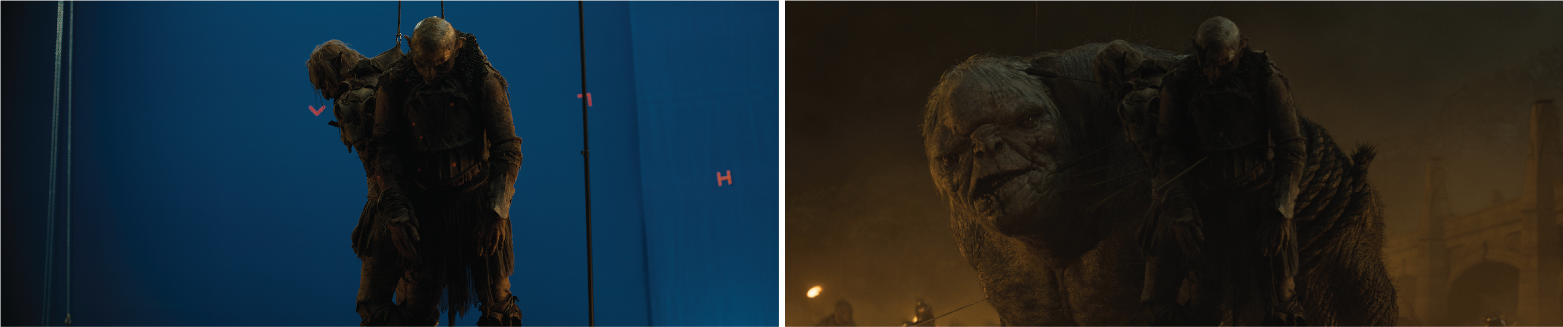 The Rings of Power Season 2 - Press Round-Up - Progression VFX Stills- Damrod orcs