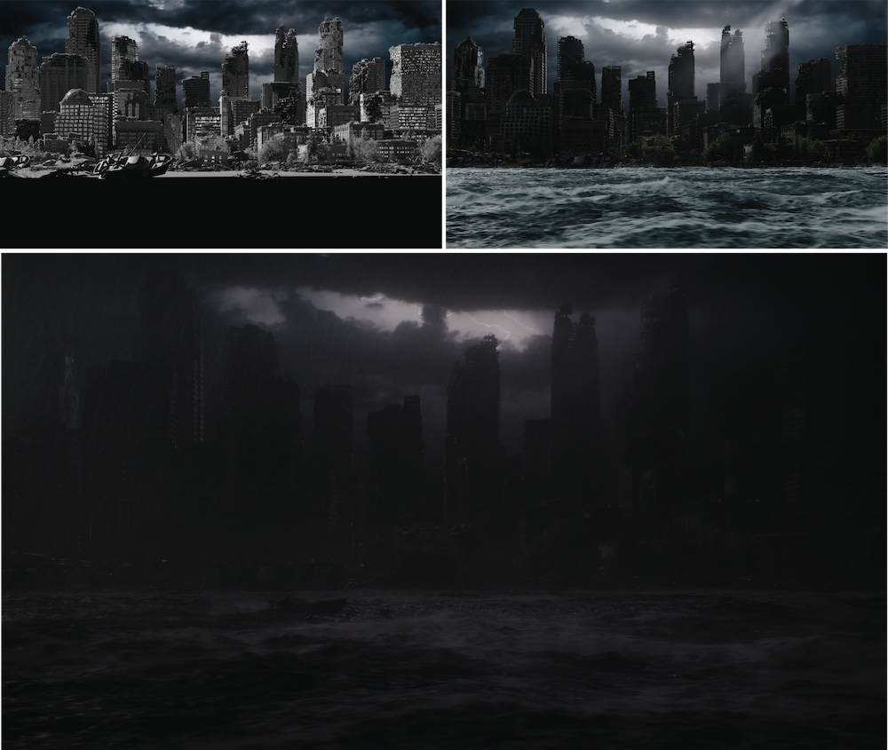 The Last of Us Season 2 - Press Round-Up - Progression VFX Stills - building storm