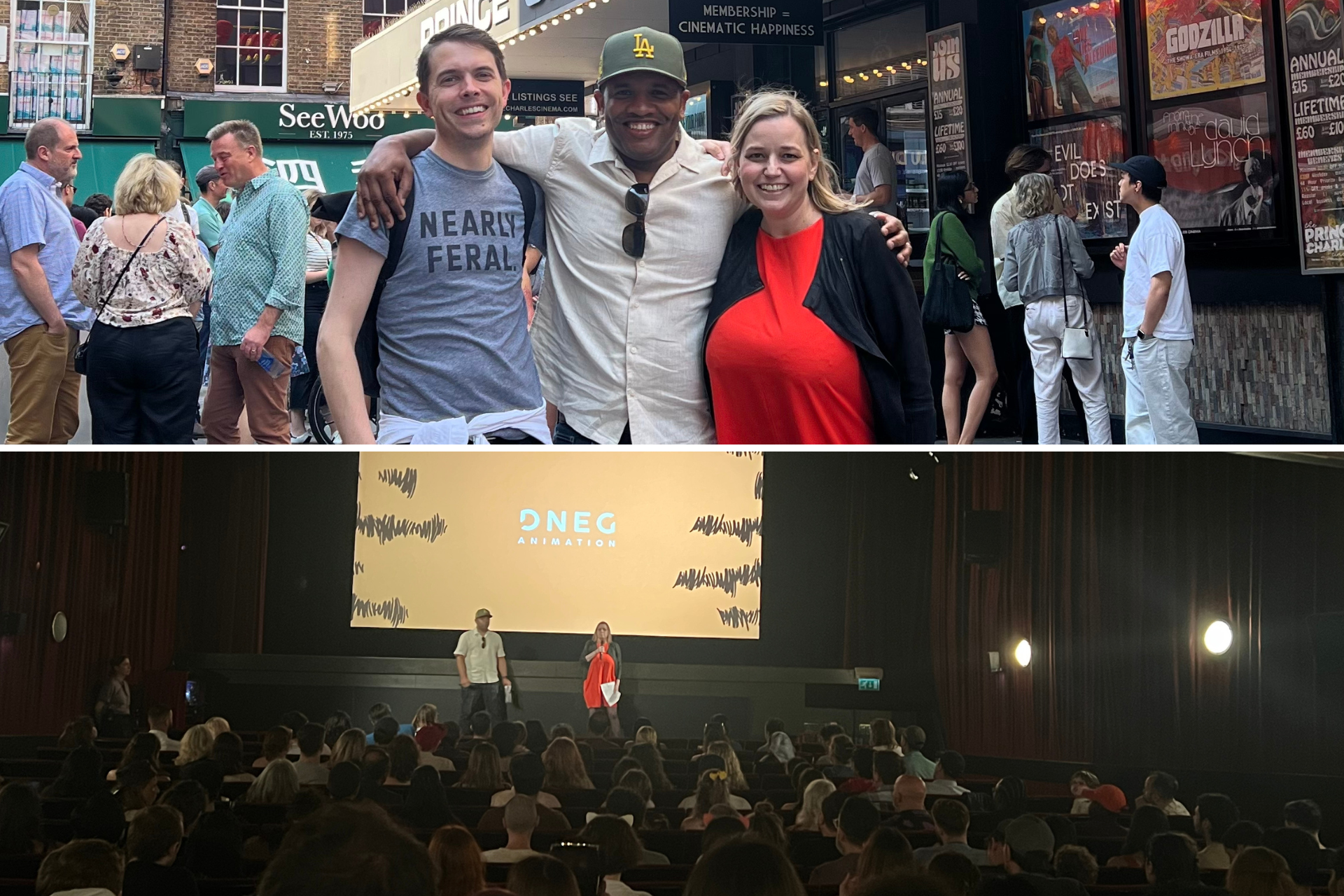 Garfield - London crew screening (group photo with Crosby, Freddy and Shelley)