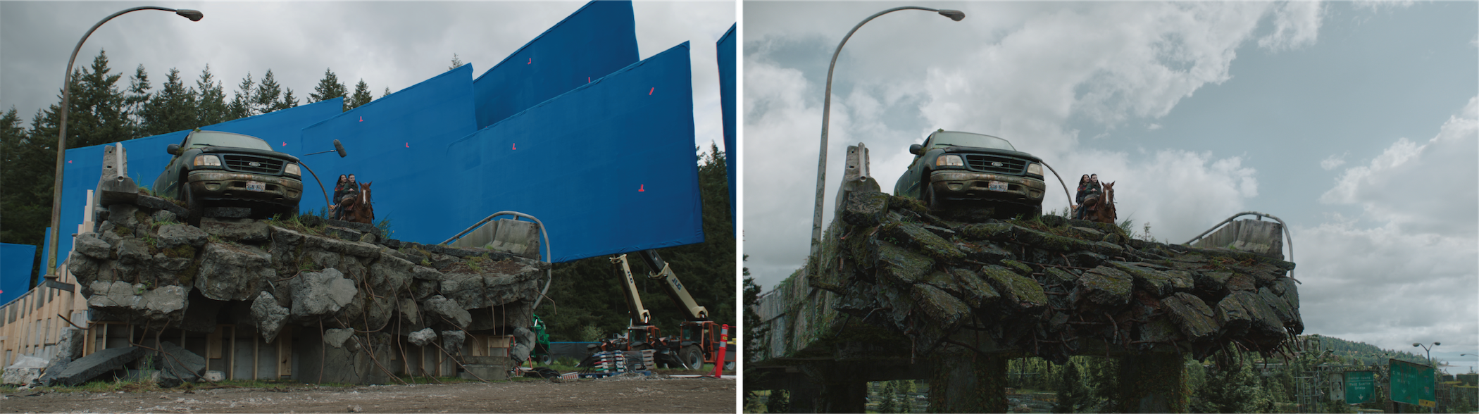 The Last of Us Season 2 - Press Round-Up - Progression VFX Stills - ellie dina bridge