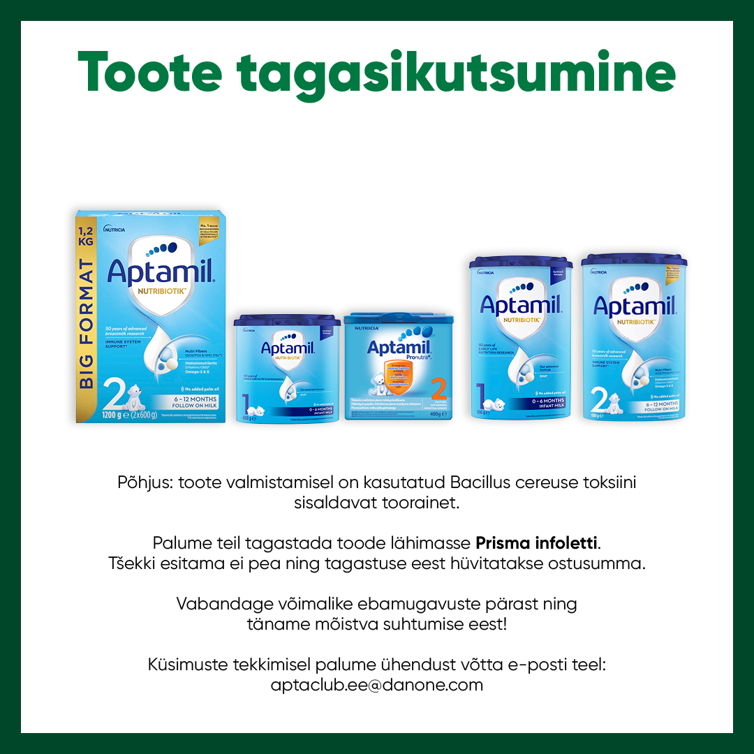 Tagasikutsumine Aptamil imikutoit FB