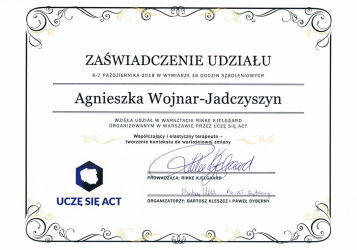 Certyfikat Uczę się ACT