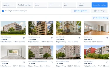 Immobilienangebot Homeday - Myhomeday - Wohnungen zu Kauf unter 150.000 Euro