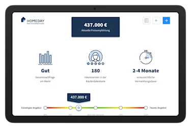 Hier sehen Sie ein Bild des Homeday Preisassistenten.