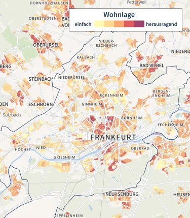 Hier sehen sie eine Karte von der Stadt Frankfurt am Main.