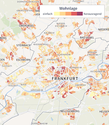 Hier sehen sie eine Karte von der Stadt Frankfurt am Main.