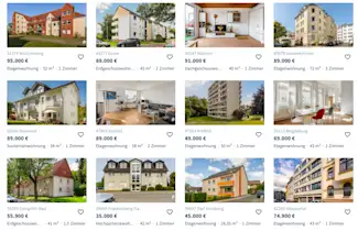 Hier sehen Sie Inserate von Homeday zu Immobilien, die günstig angeboten werden. Es ist ein Sinnbild für den Preisverfall Immobilien.