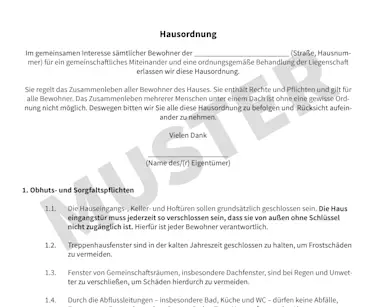 Auszug aus unserer Muster-Hausordnung
