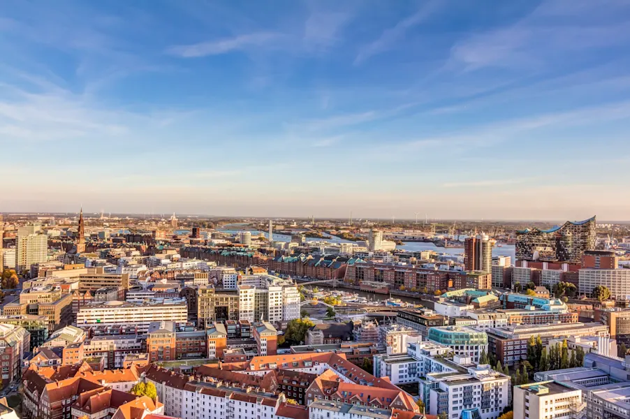 Hier sehen Sie die Stadt Hamburg.