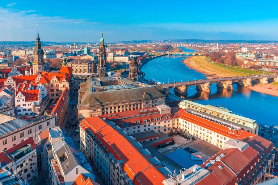 Hier sehen Sie die Stadt Dresden.