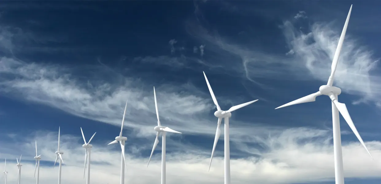 Hier würden Sie Windräder als Sinnbild für Energieerzeugung und Stromverbrauch sehen.