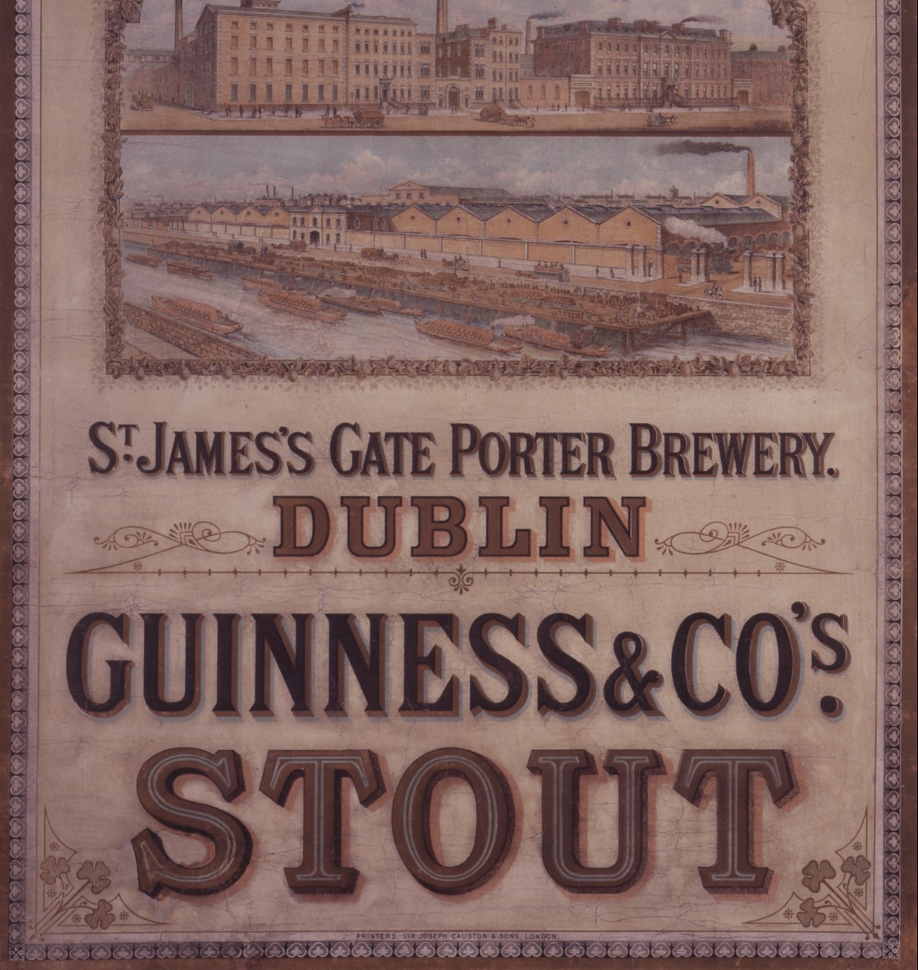 A vintage poster advertising St James's Gate Porter Brewery in Dublin.