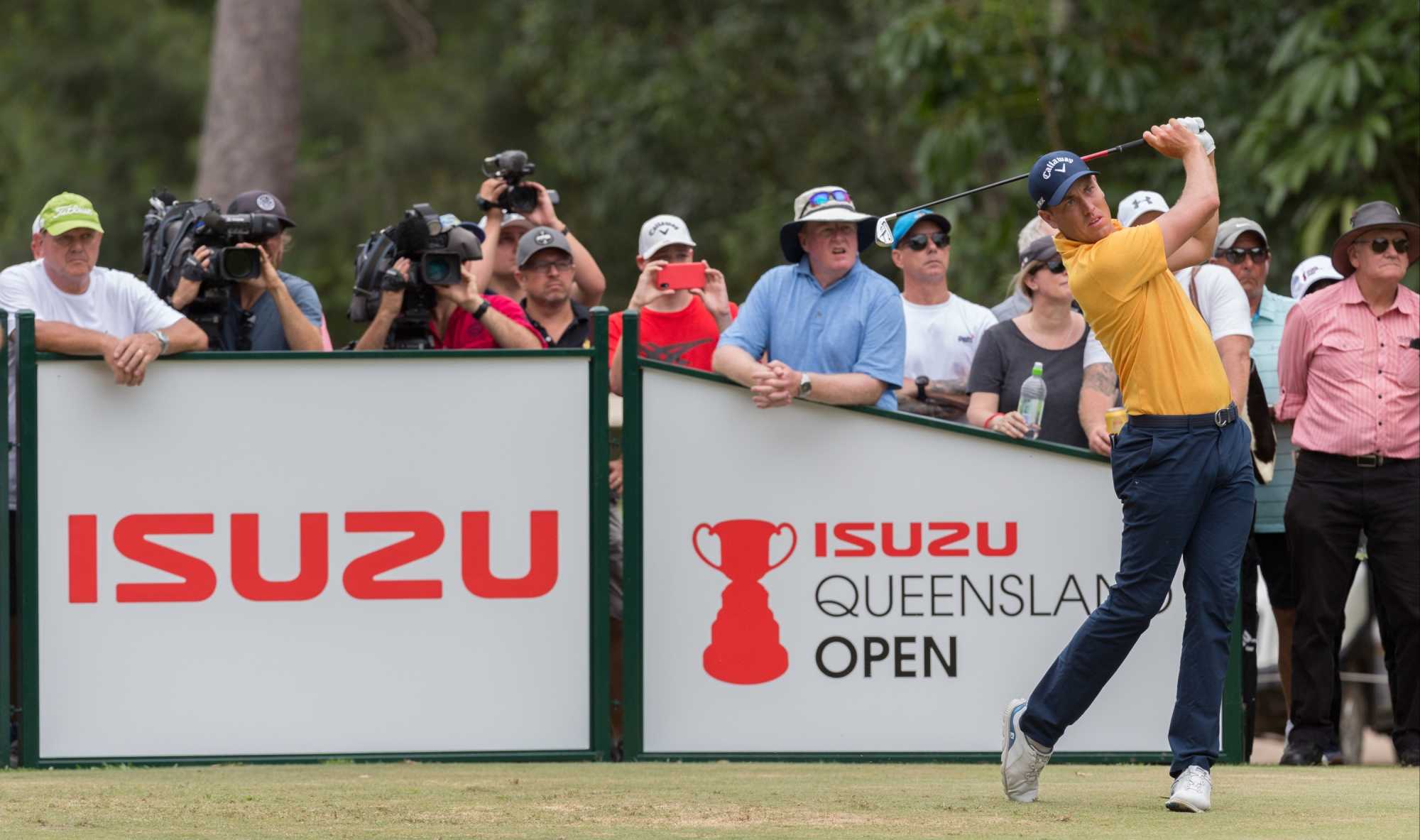 Anthony Quayle on his way to winning the 2020 Isuzu Queensland Open at Pelican Waters Golf Club.