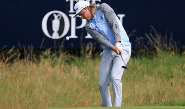 Cam Smith chips during the second round of The Open.