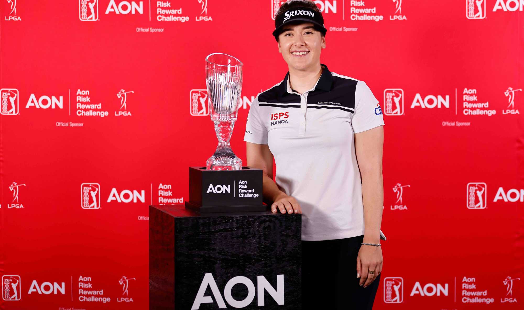 Hannah Green with the inaugural Aon trophy.