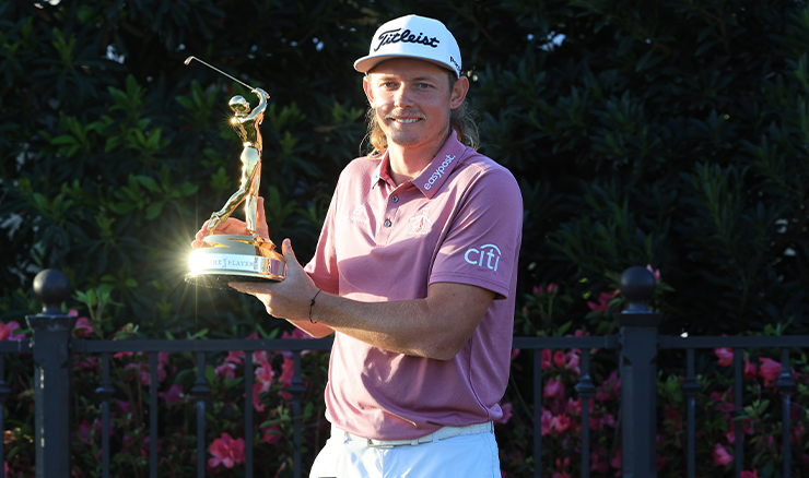 Cameron Smith with The Players Championship trophy.