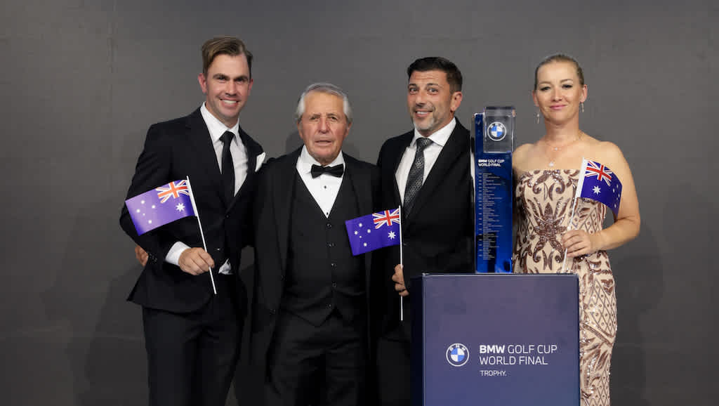 Team Australia with Gary Player at the BMW Golf Cup World Final.