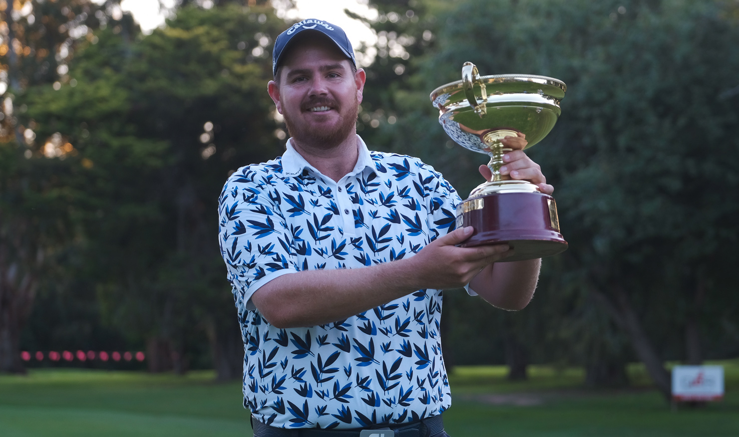 Deyen Lawson shows off his trophy in Queanbeyan. Picture: DAVID TEASE