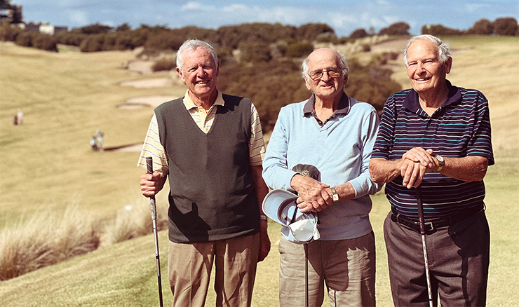 From left Bob Riley, Theo Fatouros and Jack Meaden.