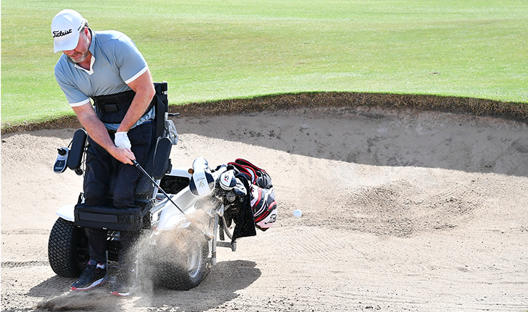 Paragolfer bunker shot.