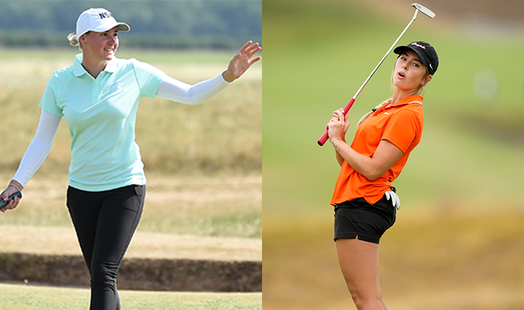 Kelsey Bennett (left) and Maddison Hinson-Tolchard (right) were in sublime touch on Tuesday at the US Women's Amateur.