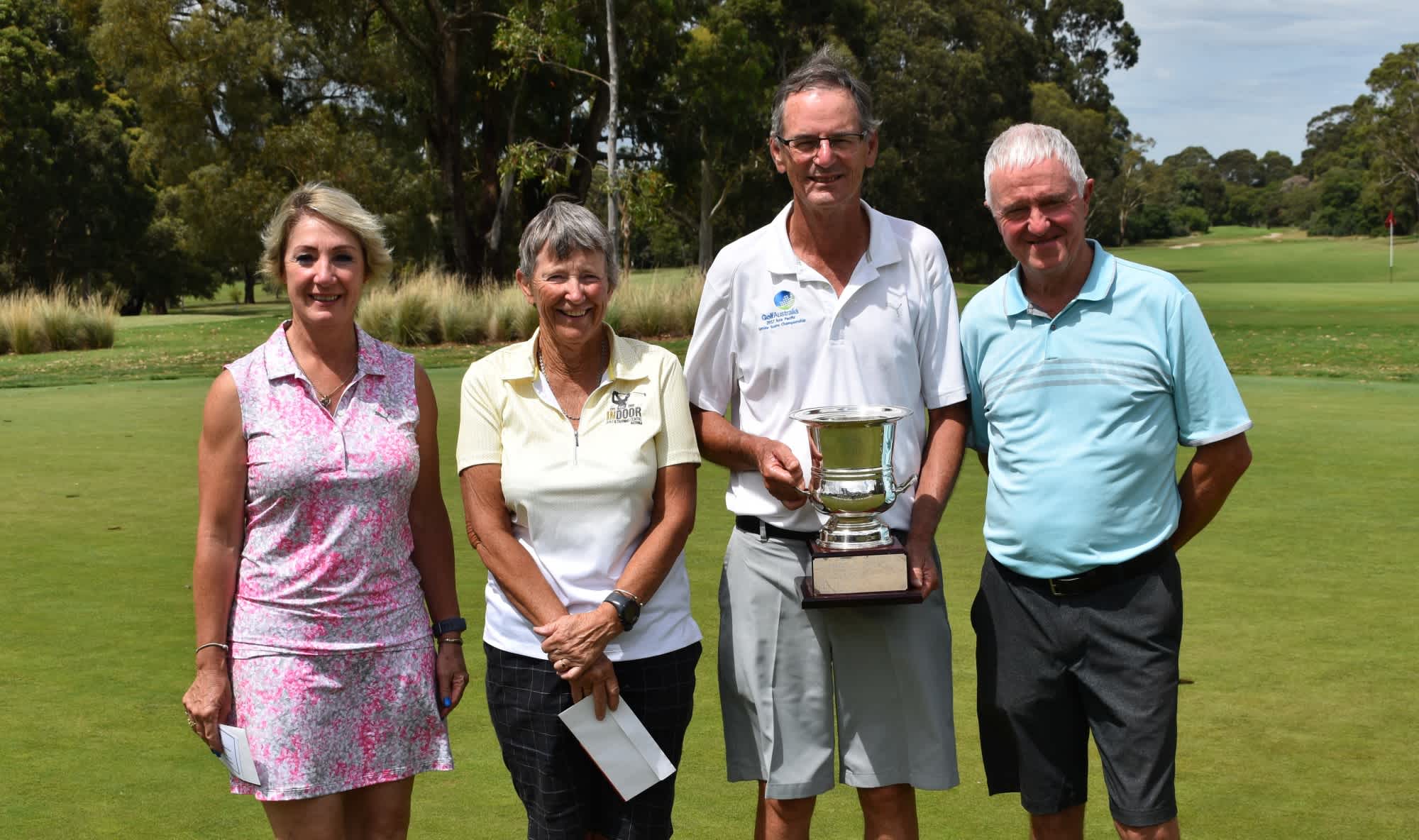 Cranbourne Senior Amateur winners Melinda Crawford, Heather Harley, Gordon Claney and David Taylor.