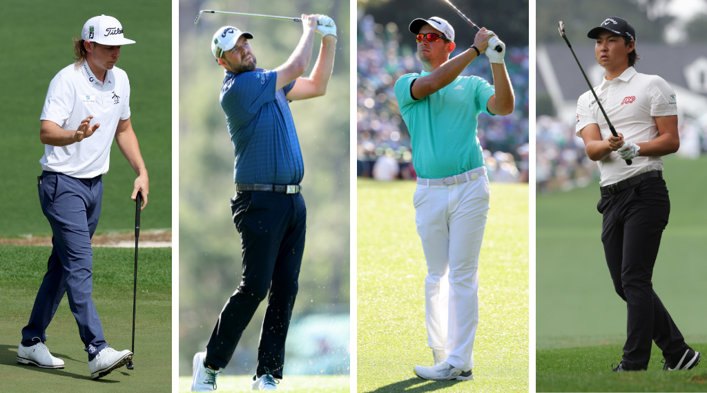 Cameron Smith, Marc Leishman, Lucas Herbert and Min Woo Lee in the first round of The Masters.