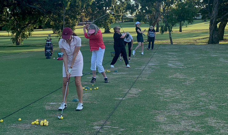 Woodlands' new golfers honing their skills on the range.