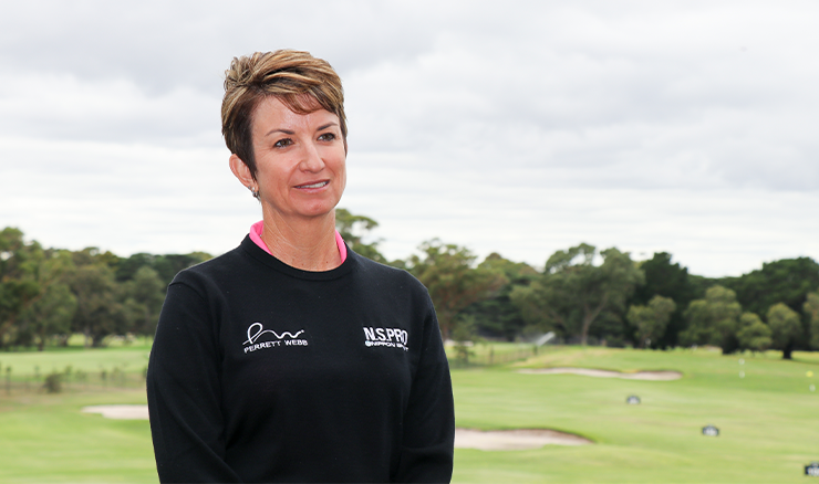 Karrie Webb at the Australian Golf Centre for the announcement that she been nominated as Olympic golf captain.