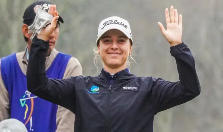 Steph Kyriacou, 21, is one of three Aussies to secure their LPGA card for 2022.
