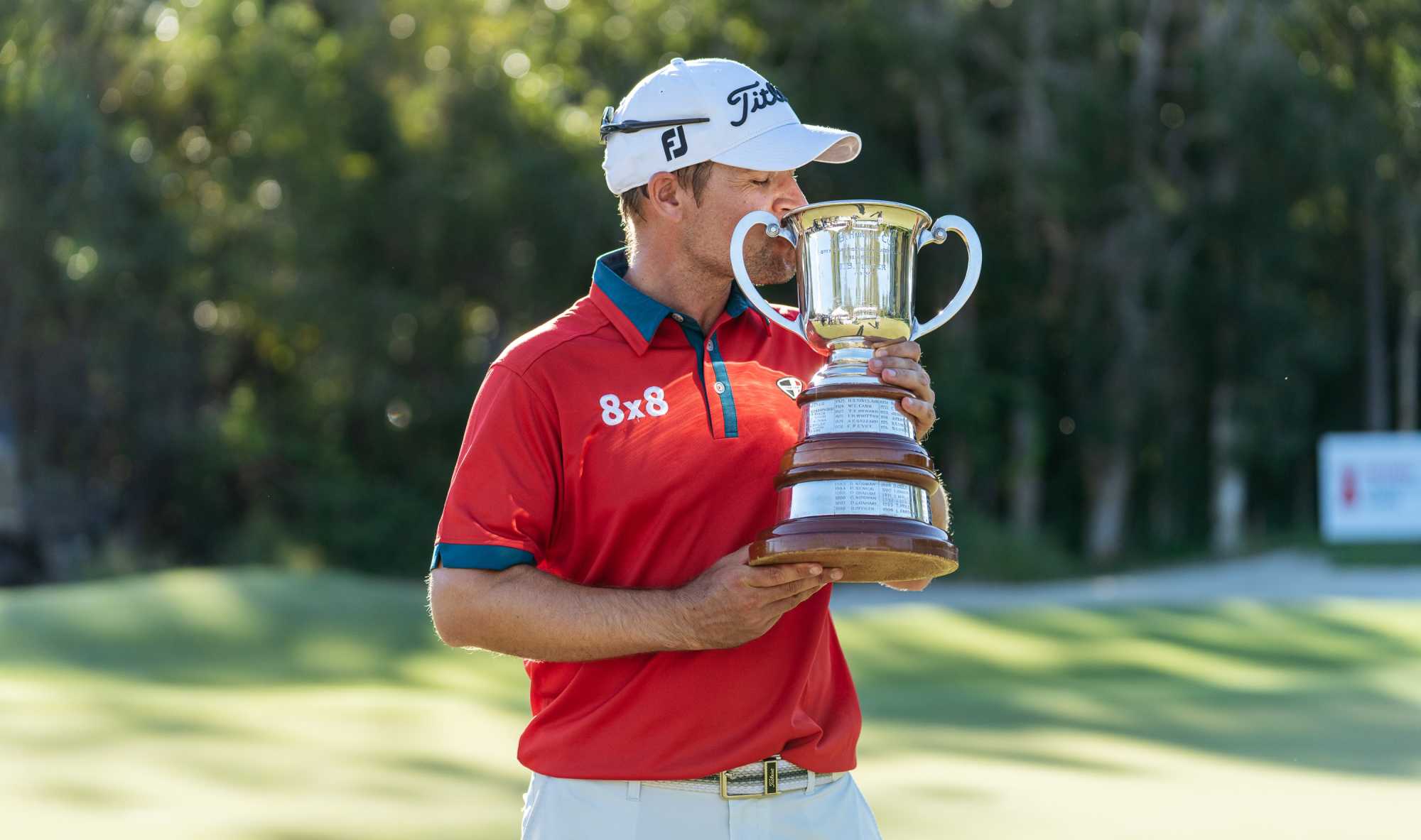 Sydney’s Andrew Evans broke a 15 year drought by winning the Isuzu Queensland Open at Pelican Waters on Sunday. Credit: Kurt Thompson.