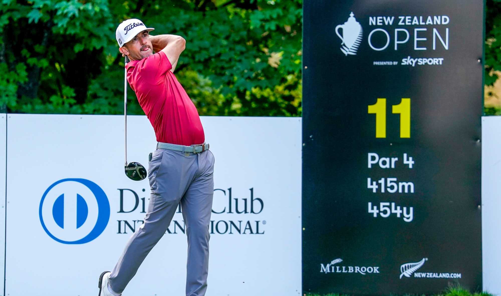 Wade Ormsby in the opening round of the NZ Open. Photo: Photosport NZ.