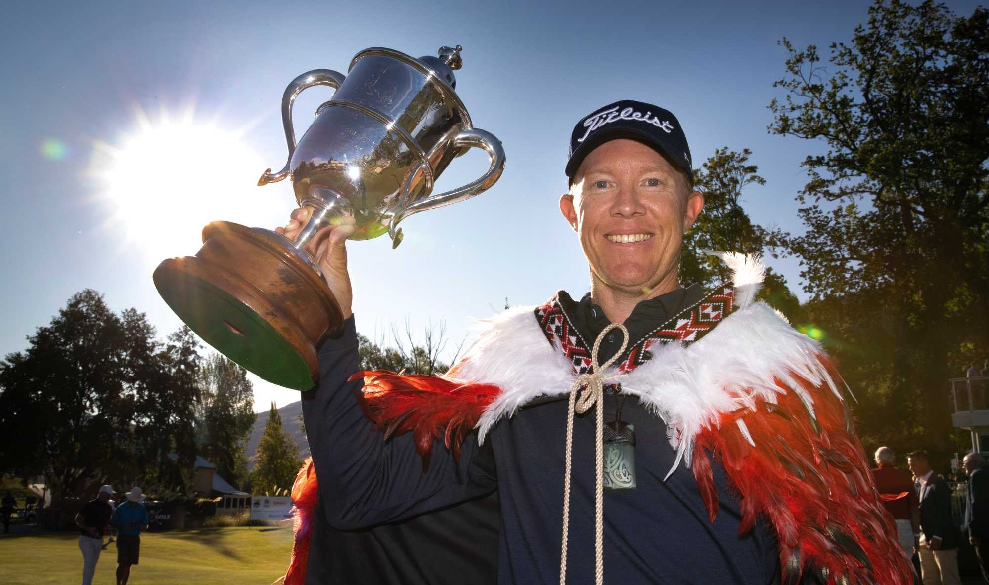 Brad Kennedy is all smiles after winning the 2020 New Zealand Open at Millbrook Resort. Photo: Photosport NZ.