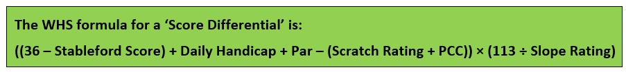 WHS formula