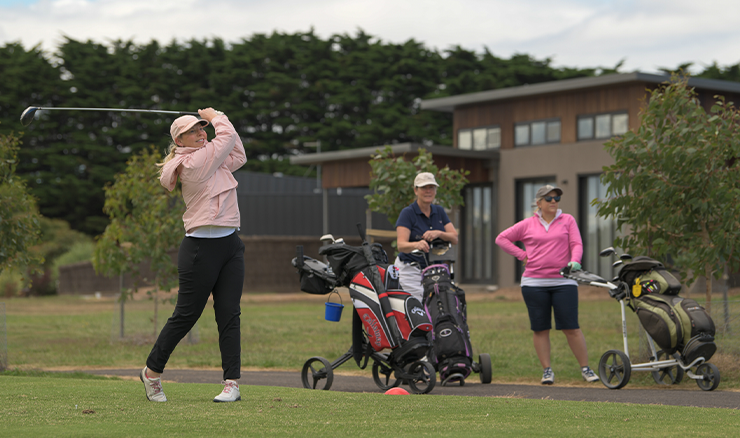 Get Into Golf Women participants on course.