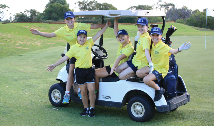 The Australian Golf Foundation Junior Girls Golf Scholarship recipients at Bunbury Golf Club.