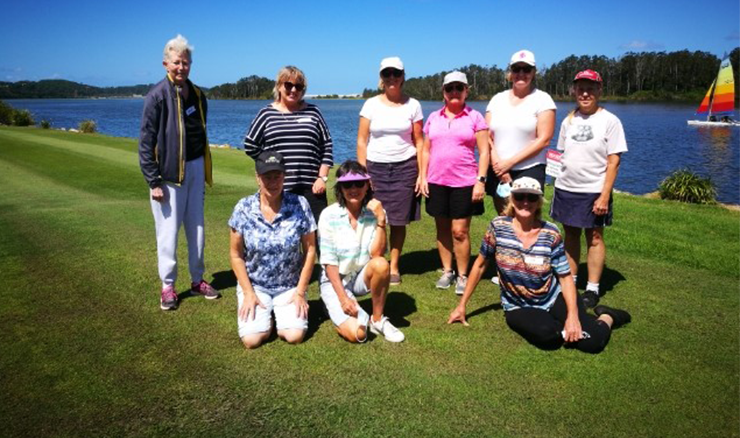 The Nambucca Heads Island Golf Club's community instructors with some of the club's Get Into Golf Women participants.