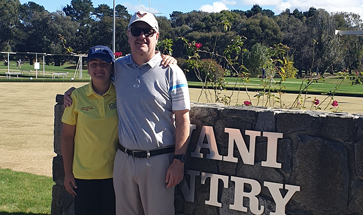 Yazmin Black with her father at Yomani Country Club.