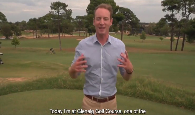 David Speirs, South Australia's Minister for Environment and Water, visits Glenelg Golf Club.