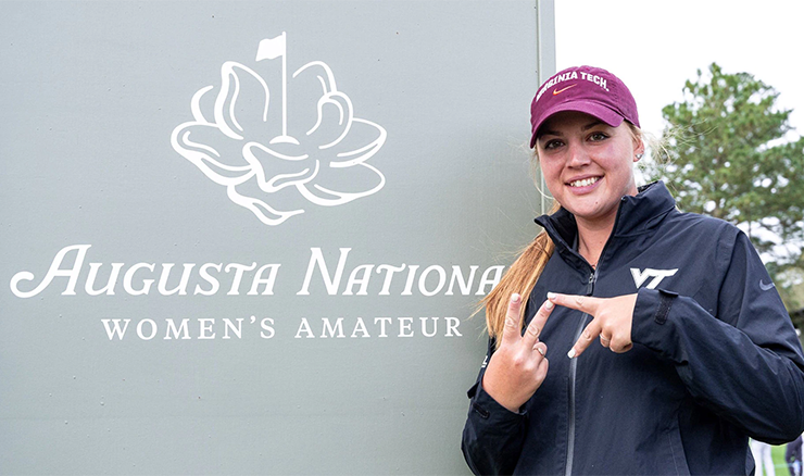 Emily Mahar at the Augusta National Women's Amateur. Photo: Golf Channel.