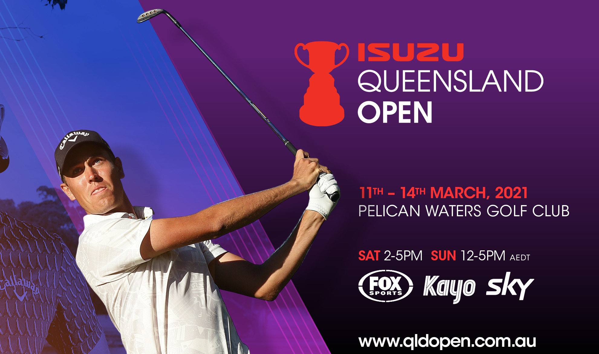 Telecast details for Isuzu Queensland Open. GOLF AUSTRALIA