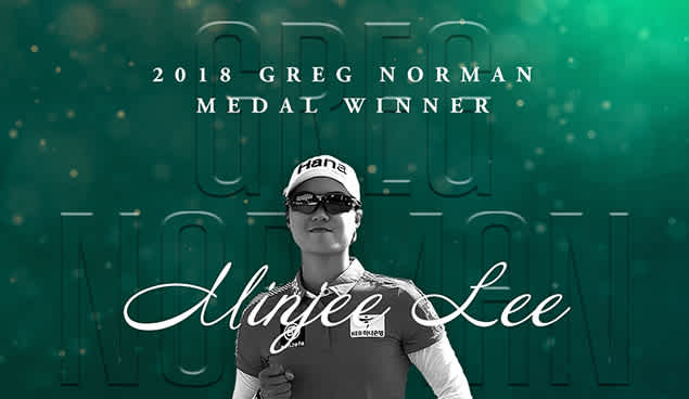 Minjee Lee wins the Greg Norman medal.