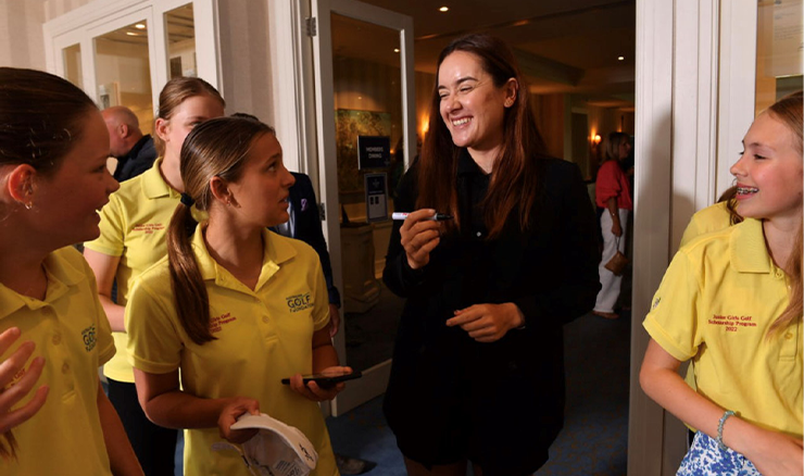 Hannah Green sharing a laugh with some AGF scholarship girls.