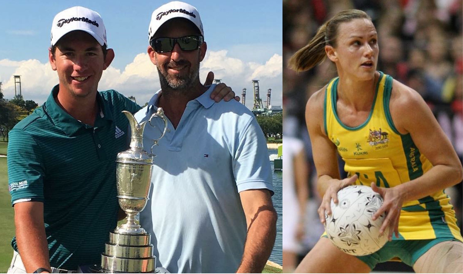 Lucas Herbert's coach Dom Azzopardi and Sharelle McMahon.