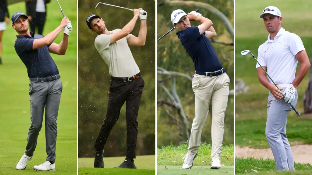 The four Australians who advanced from Second Stage DP World Tour Q School. Left to right: Jarryd Felton, Jordan Zunic, Kyle Michel and Hayden Hopewell.
