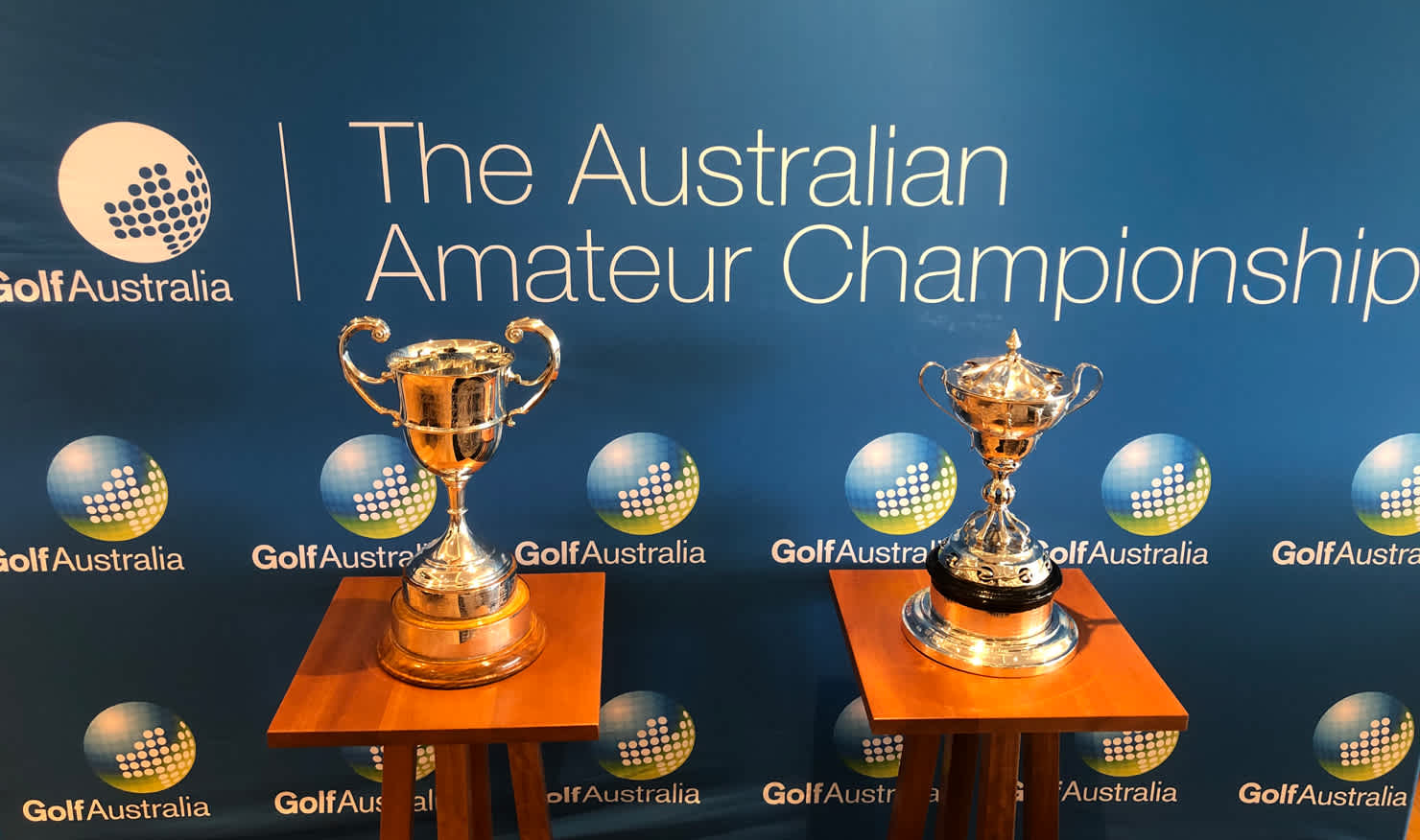 The Australian Amateur Championship trophies.